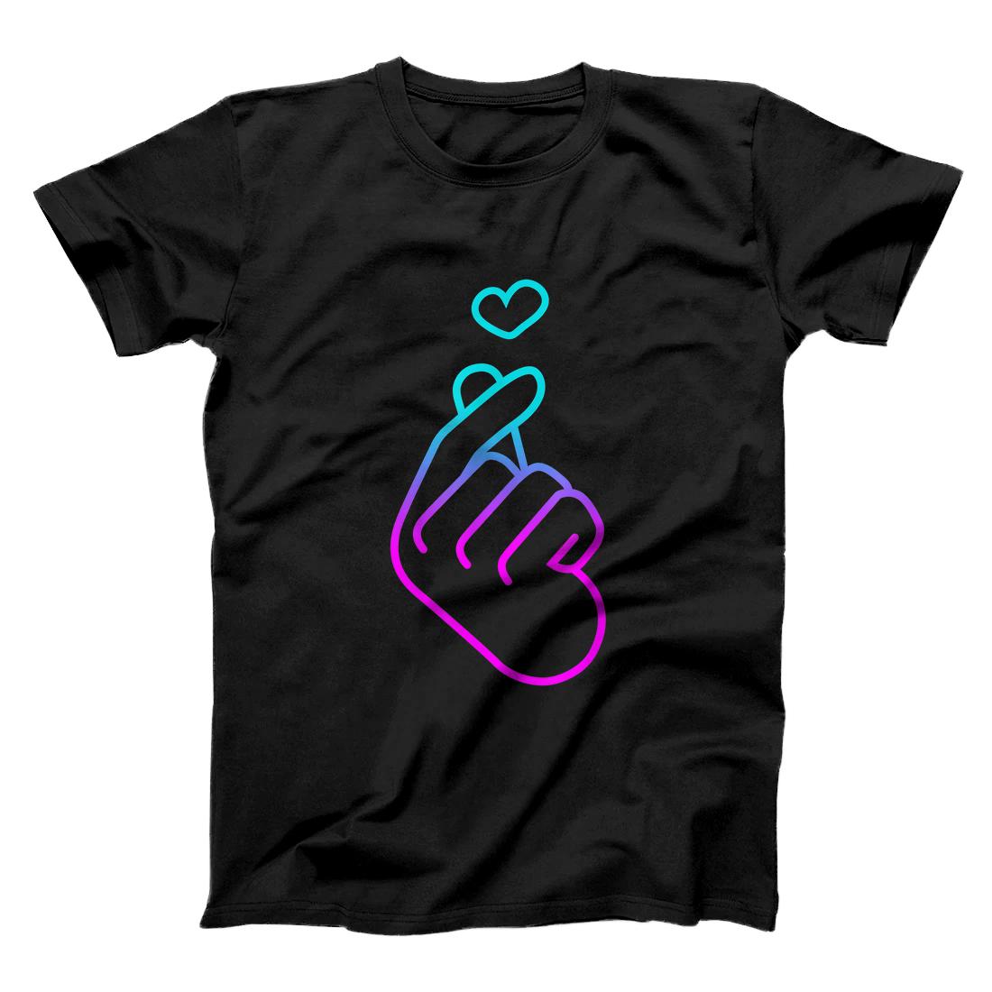 Personalized Kpop Hand Symbol Finger Heart Korean Gifts For Women Girls T-Shirt