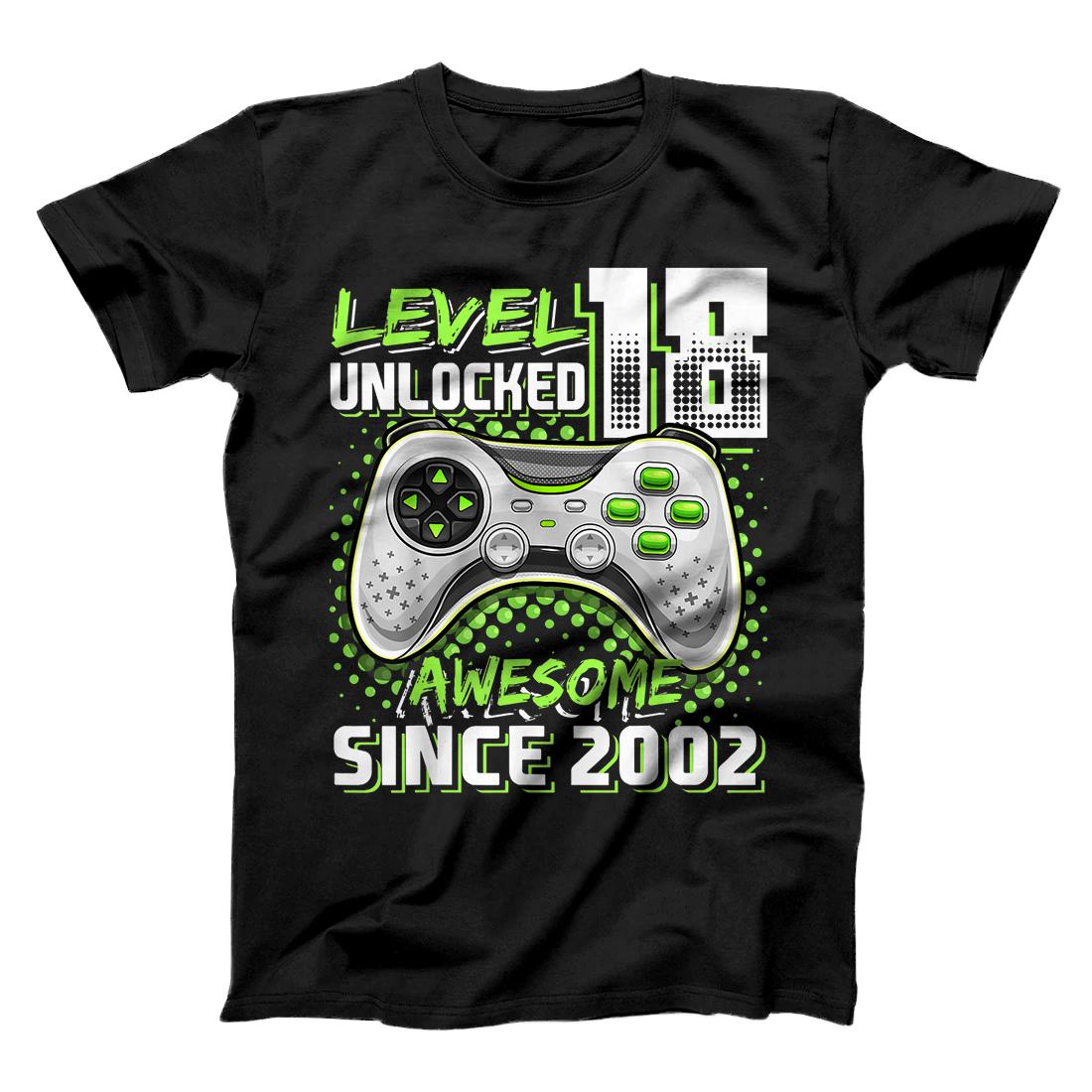 Personalized Level 18 Unlocked Awesome 2002 Video Game 18th Birthday Gift T-Shirt