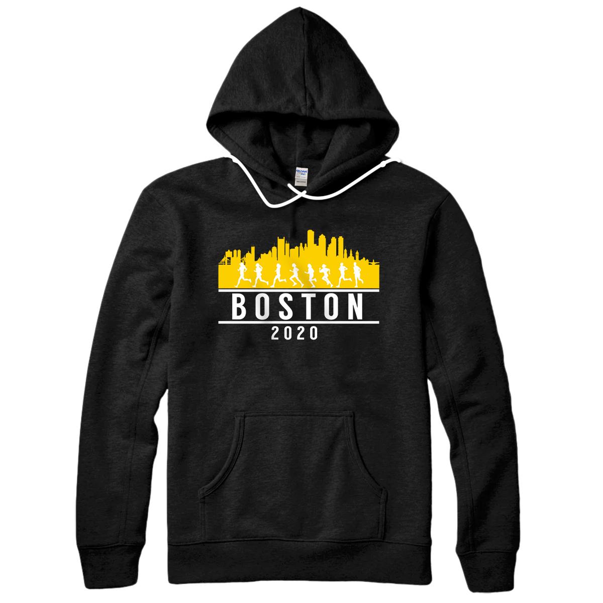 Personalized Boston 2020 Skyline Marathon Pullover Hoodie