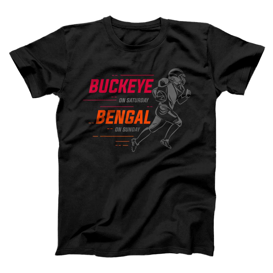 Personalized Cincinnati Ohio funny buckeye on saturday bengal on sunday T-Shirt