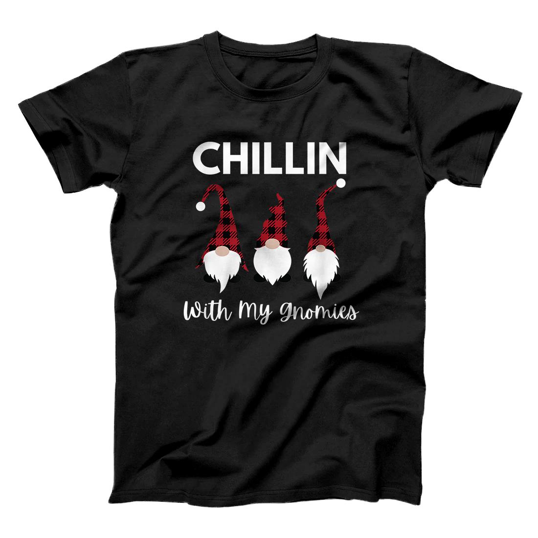 Personalized Chillin With My Gnomies Funny Christmas Gnome Holiday Gift T-Shirt