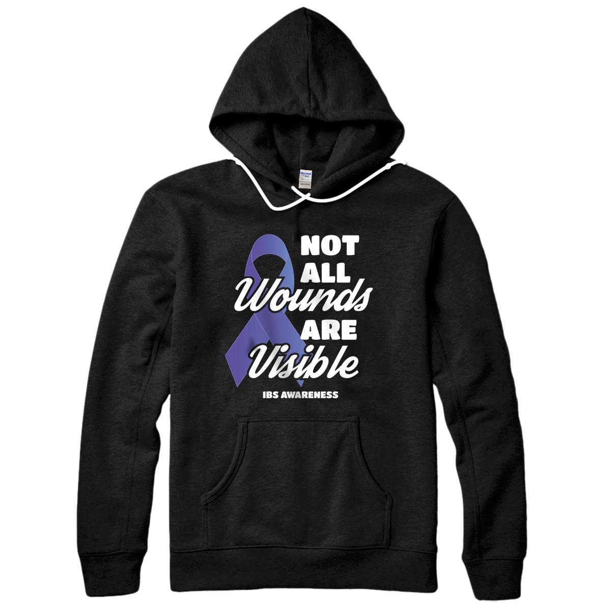 Personalized IBS Awareness Gift Not All Wounds Are Visible Pullover Hoodie
