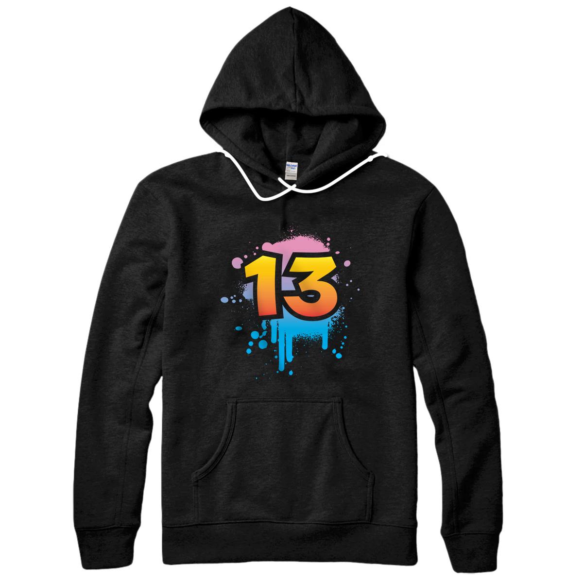 Personalized 13th birthday present teens boys girls cool spray HIPHOP Pullover Hoodie