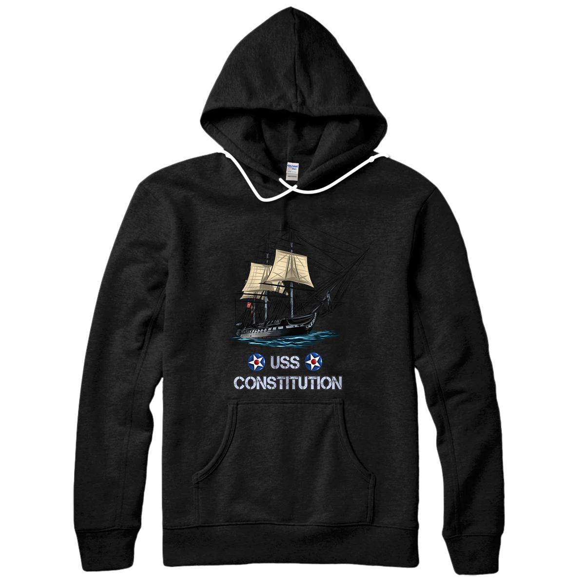 Personalized Vintage US Navy American Revolution USS Constitution gift Pullover Hoodie