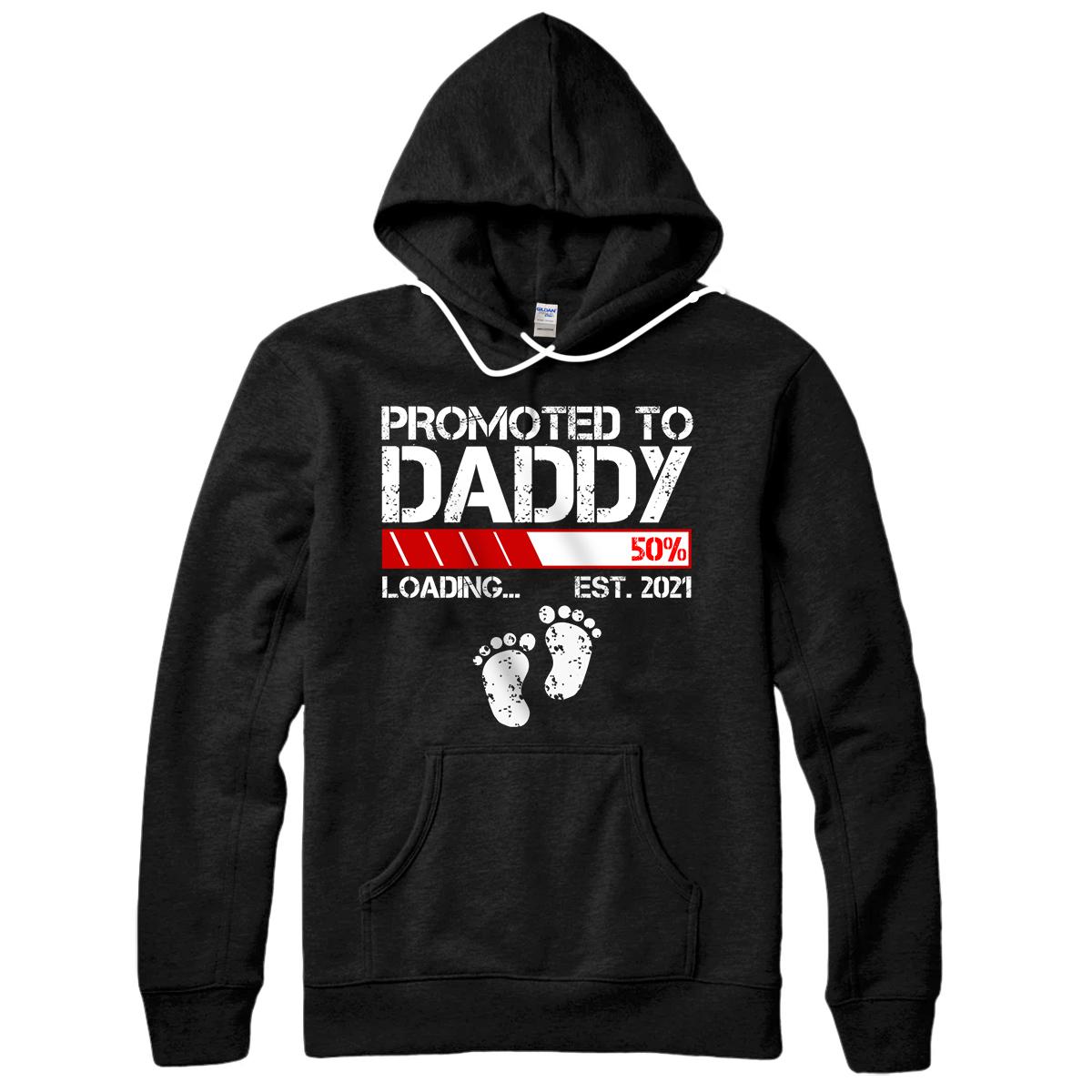 Personalized Promoted To Daddy Est 2021 Funny Daddy Gift Soon To Be Daddy Pullover Hoodie