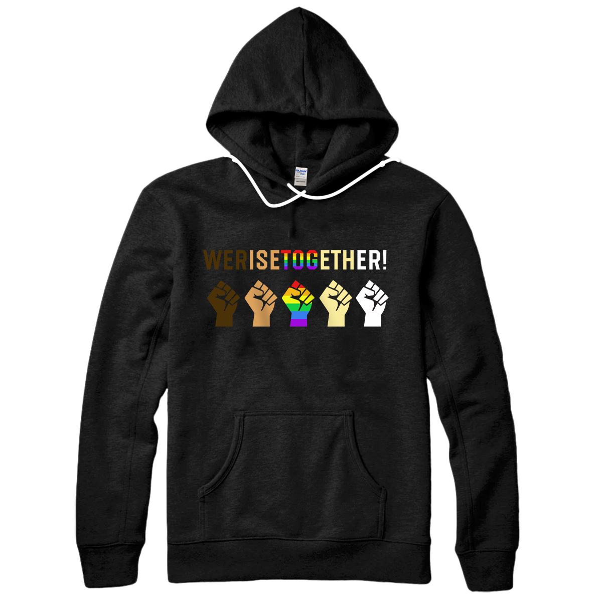 Personalized We Rise Together Black Lives Matter Equality Pullover Hoodie