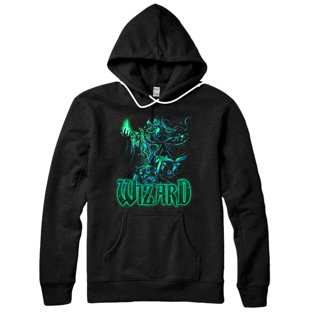 Personalized Wizard Fantasy Roleplaying Dungeons RPG Gamers Graphic Art Pullover Hoodie