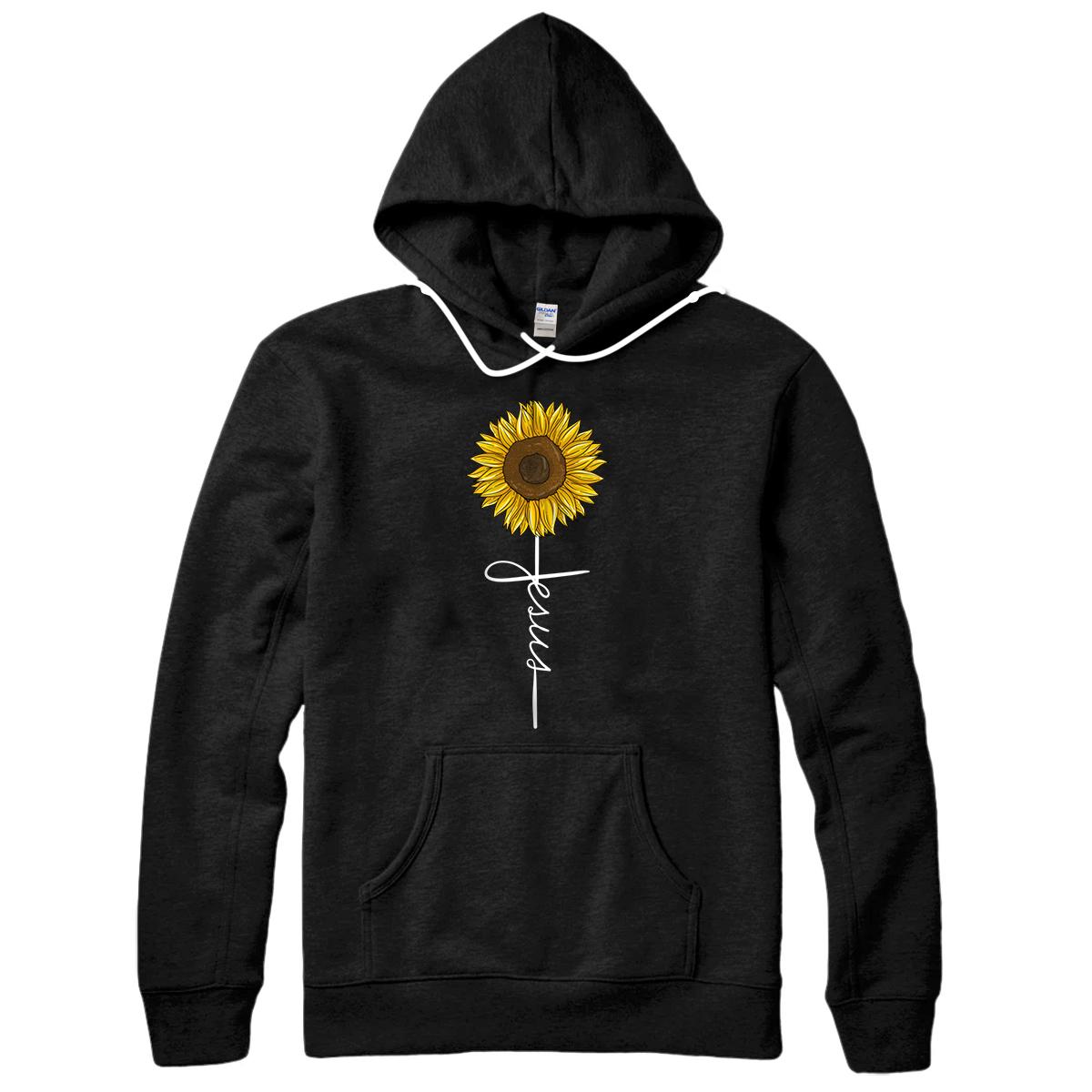 Personalized Cute Jesus Sunflower Gift | Christian Religious Women Girls Pullover Hoodie
