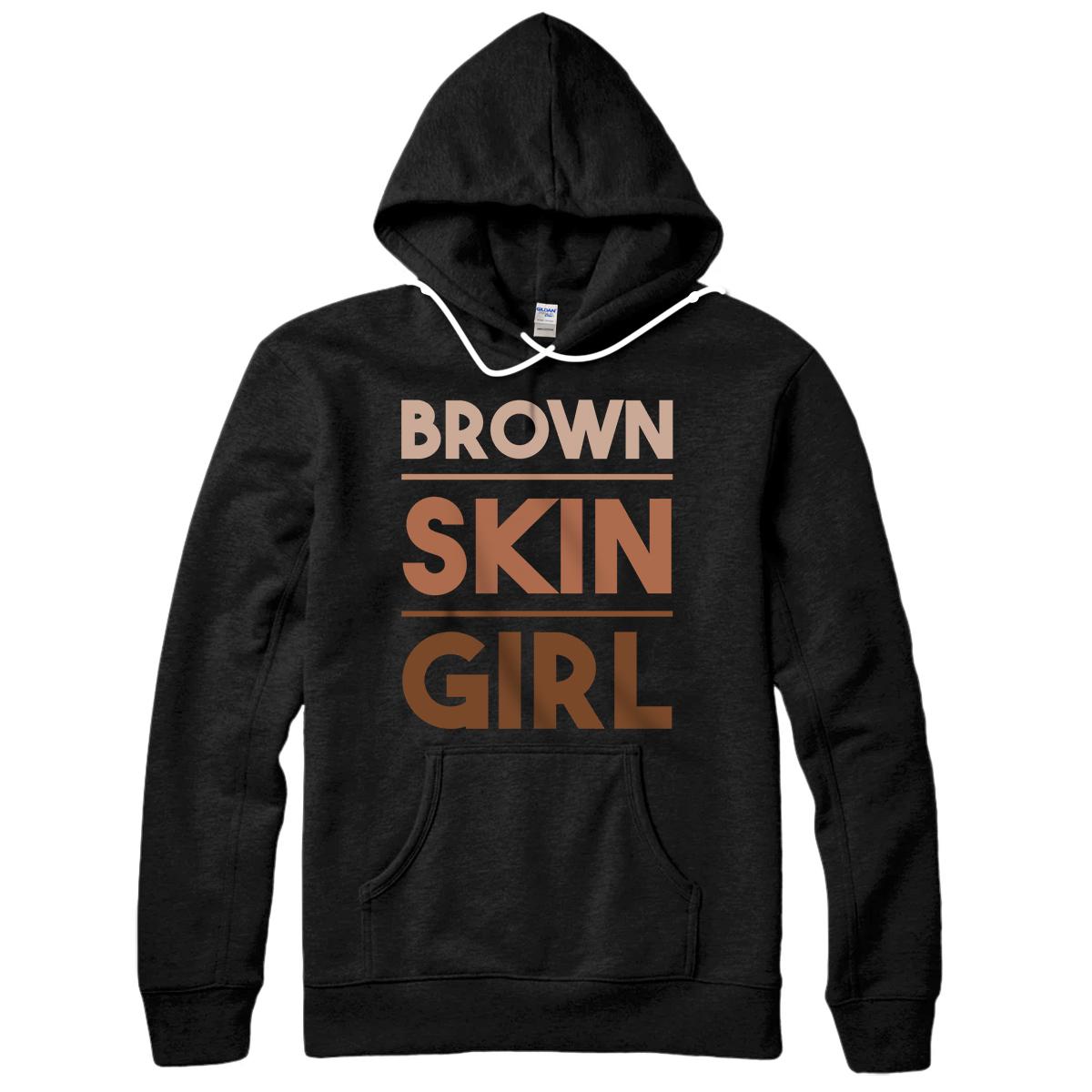 Personalized Funny Brown Skin Girl Gift | Melanin Queen Juneteenth Women Pullover Hoodie