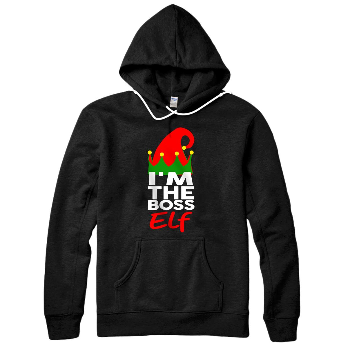 Personalized I'm The Boss Elf | Family Christmas Group Matching Pullover Hoodie