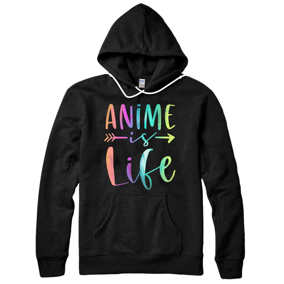 Personalized Anime is Life Boy Girl Manga Anime Lover Gifts Anime Merch Pullover Hoodie