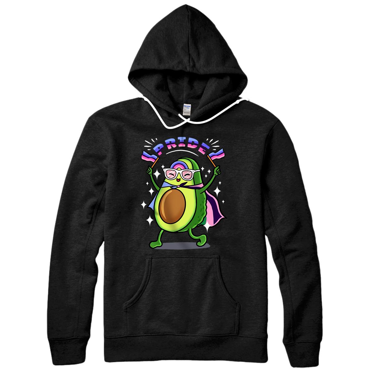 Personalized Avocado With Omnisexual Pride Flag Pullover Hoodie