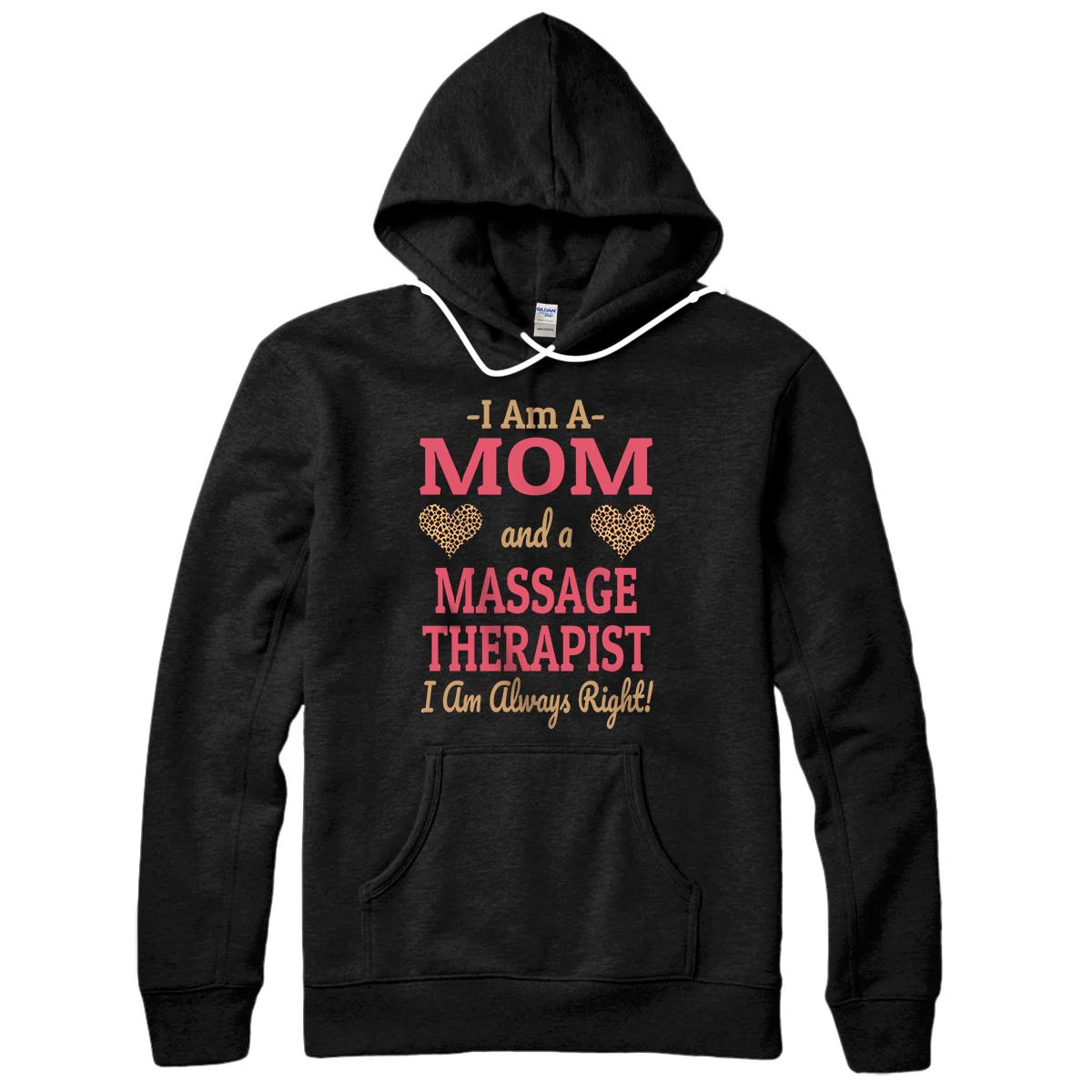 Personalized Massage Therapist Mom Leopard Print Hearts Cute Gift Pullover Hoodie