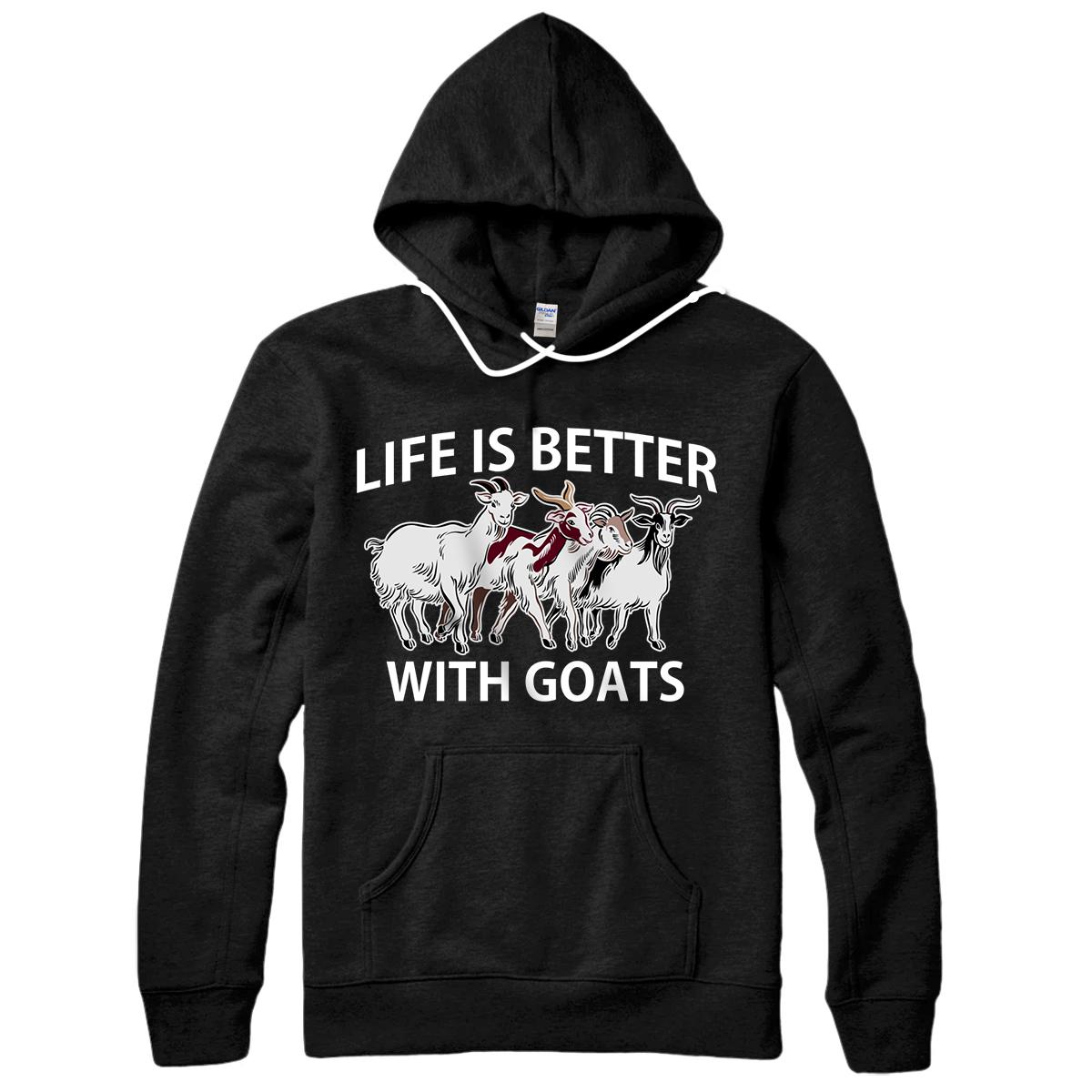 Personalized Goats Vintage Life Is Better Goat Themed Gift Fun 4H Club Pullover Hoodie