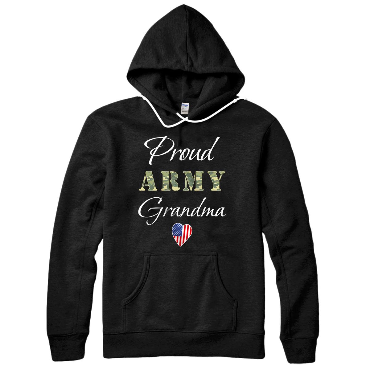 Personalized Army Grandmother Grandson Soldier For Proud Army Grandma Pullover Hoodie