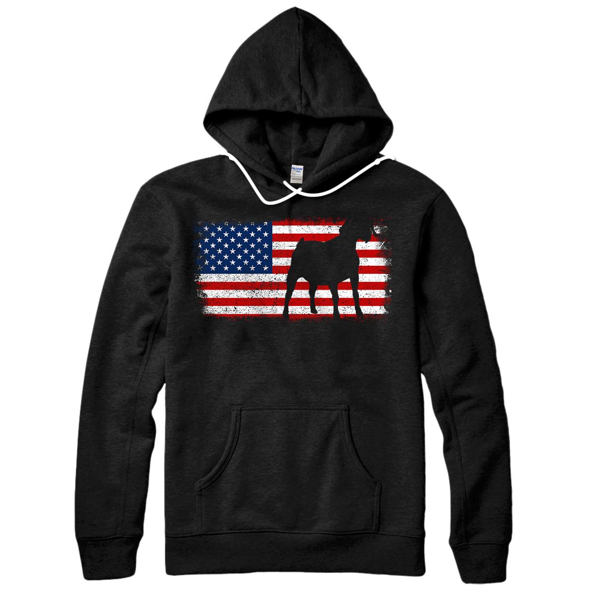 Personalized BOER GOAT Patriotic American Flag Vintage Pullover Hoodie