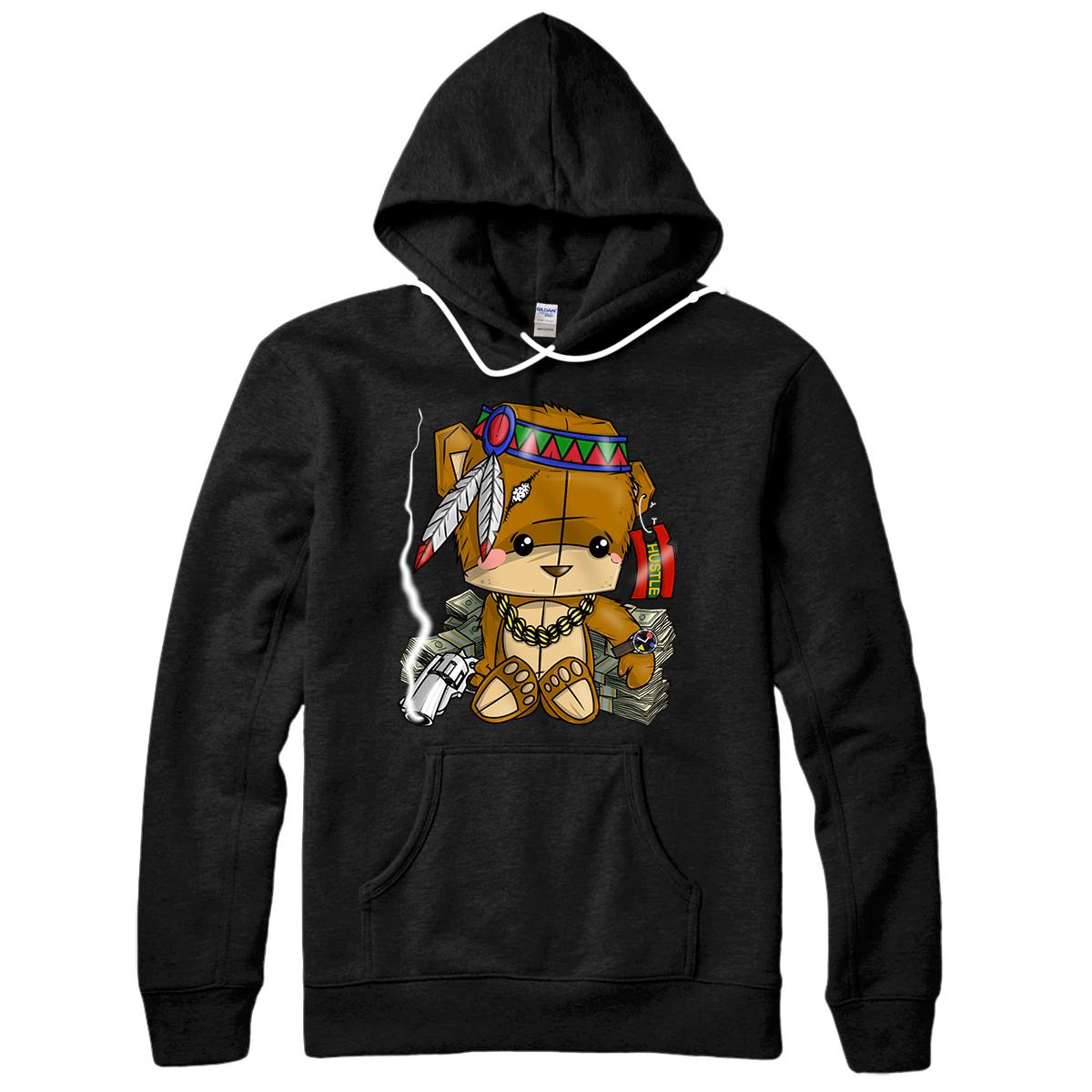 Personalized Hustle Clothing For Men Native American Bear Hustler Spirit Pullover Hoodie