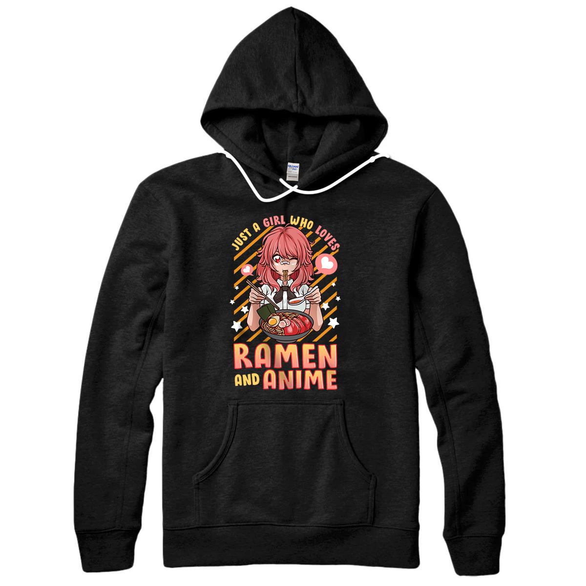 Personalized Just A Girl Who Loves Anime And Ramen Shirt Kawaii Japanese Pullover Hoodie