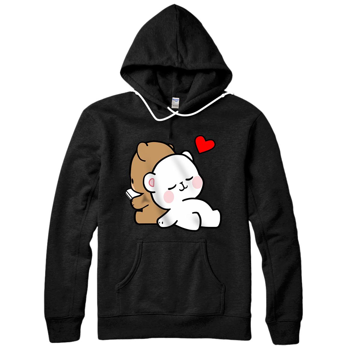 Personalized Cute Milk Mocha Bedtime Story Always Kiss Me Goodnight Love Pullover Hoodie