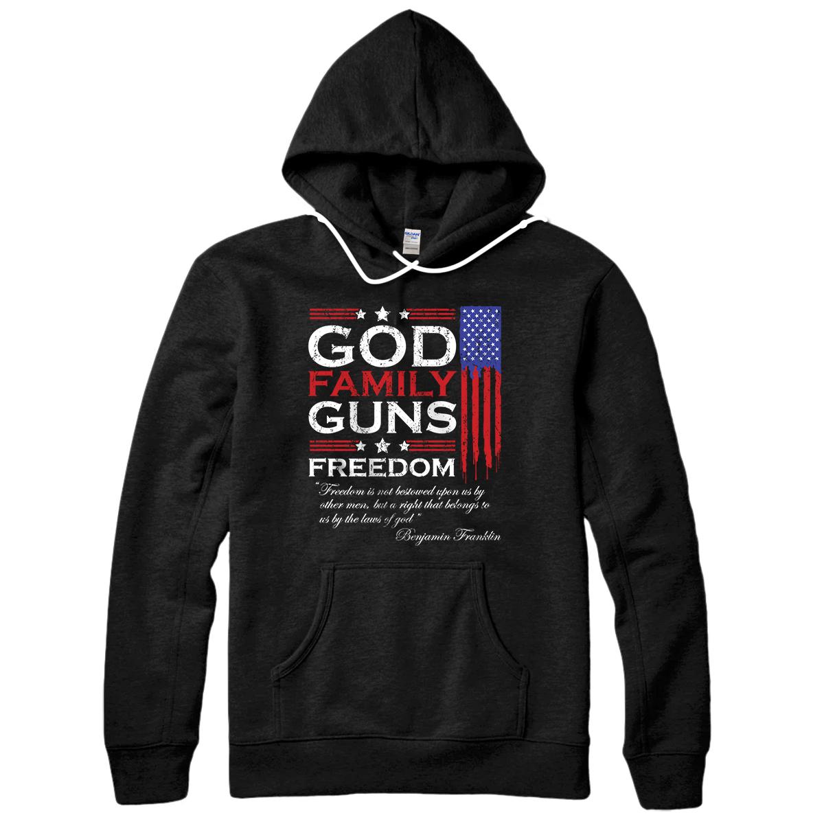 Personalized FAMILY GOD GUNS AND FREEDOM CHRISTIAN MAGA 2020 TRUMP Pullover Hoodie