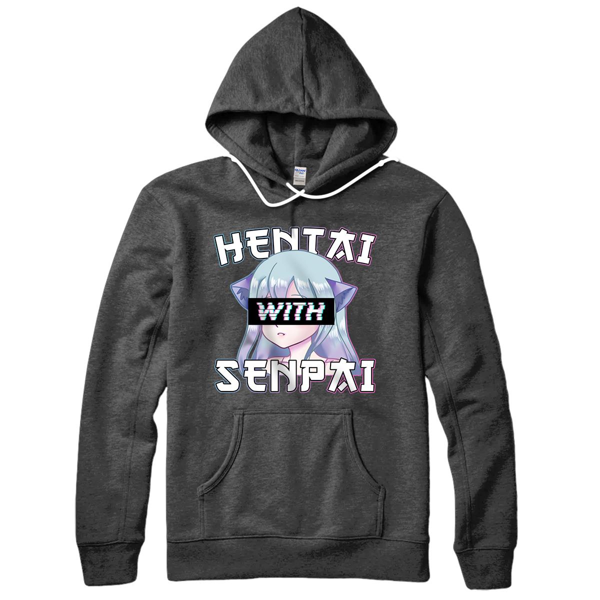 Personalized Anime Meme - Hentai with Senpai I Neko Anime Cat Girl Pullover  Hoodie - All Star Shirt