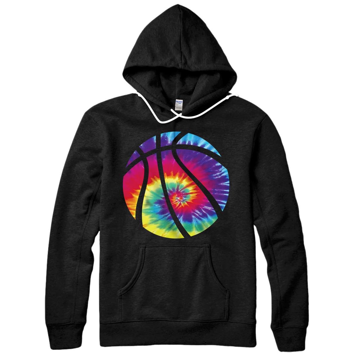 Personalized Basketball Tie Dye Rainbow Kids Boys Teenage Men Girls Gift Pullover Hoodie