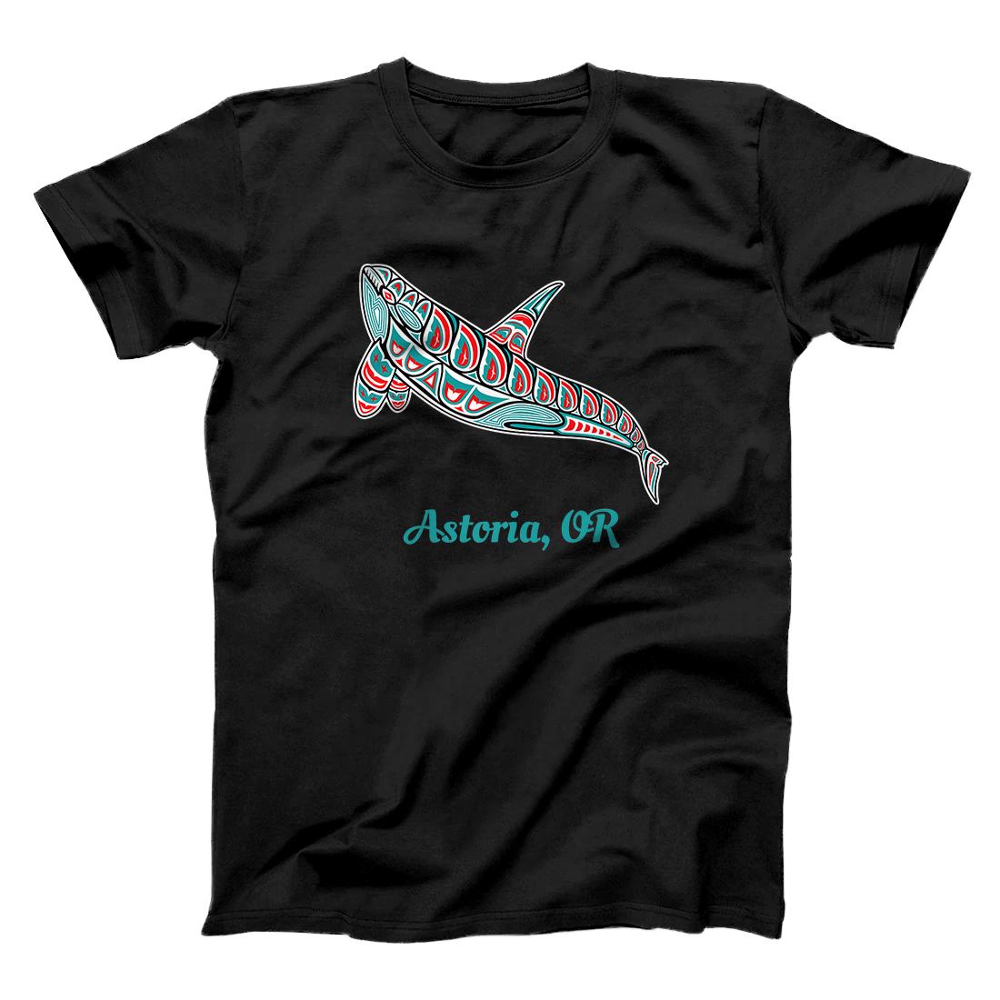 Astoria, Oregon Upward Orca Killer Whale Native American Premium T-Shirt