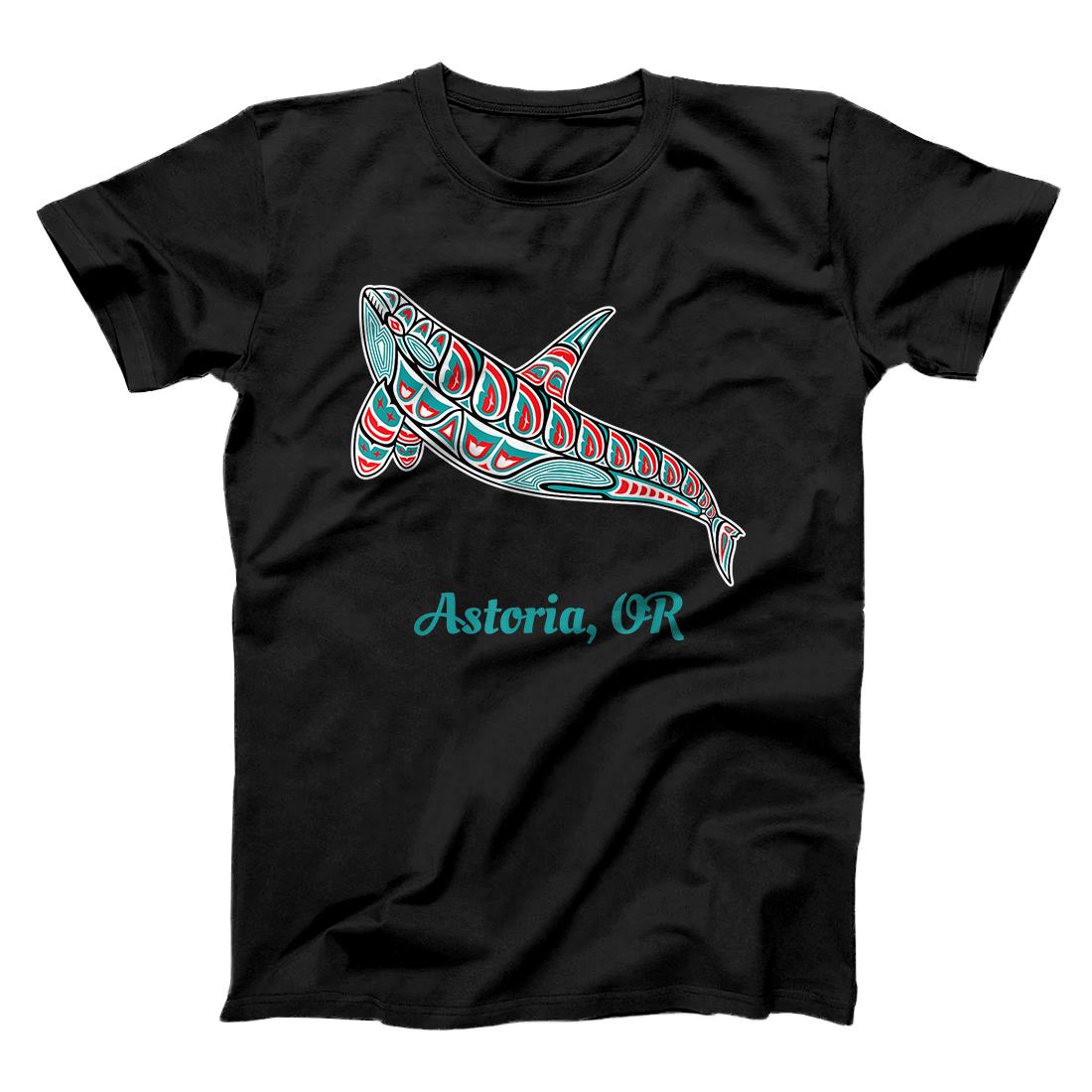 Astoria, Oregon Upward Orca Killer Whale Native American T-Shirt