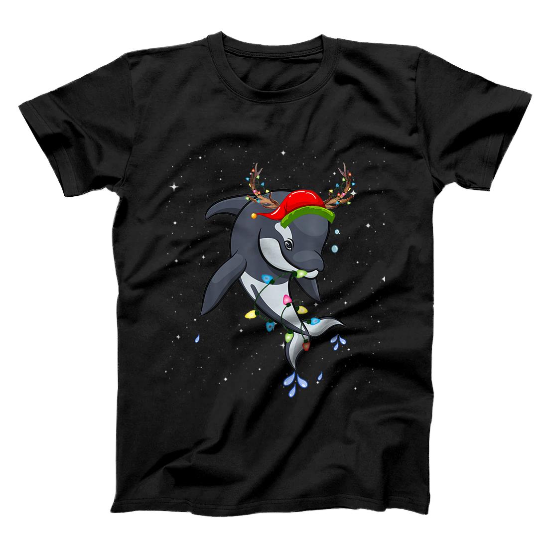 Cute Orca Killer Whale Reindeer Santa Christmas Girls Gift T-Shirt