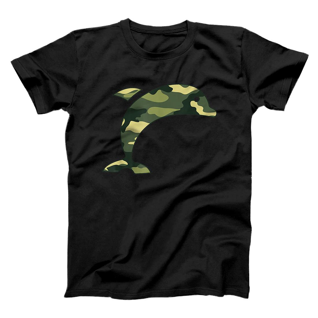 Military Dolphin Camo Men Print US Beluga Fish Veteran Gift T-Shirt