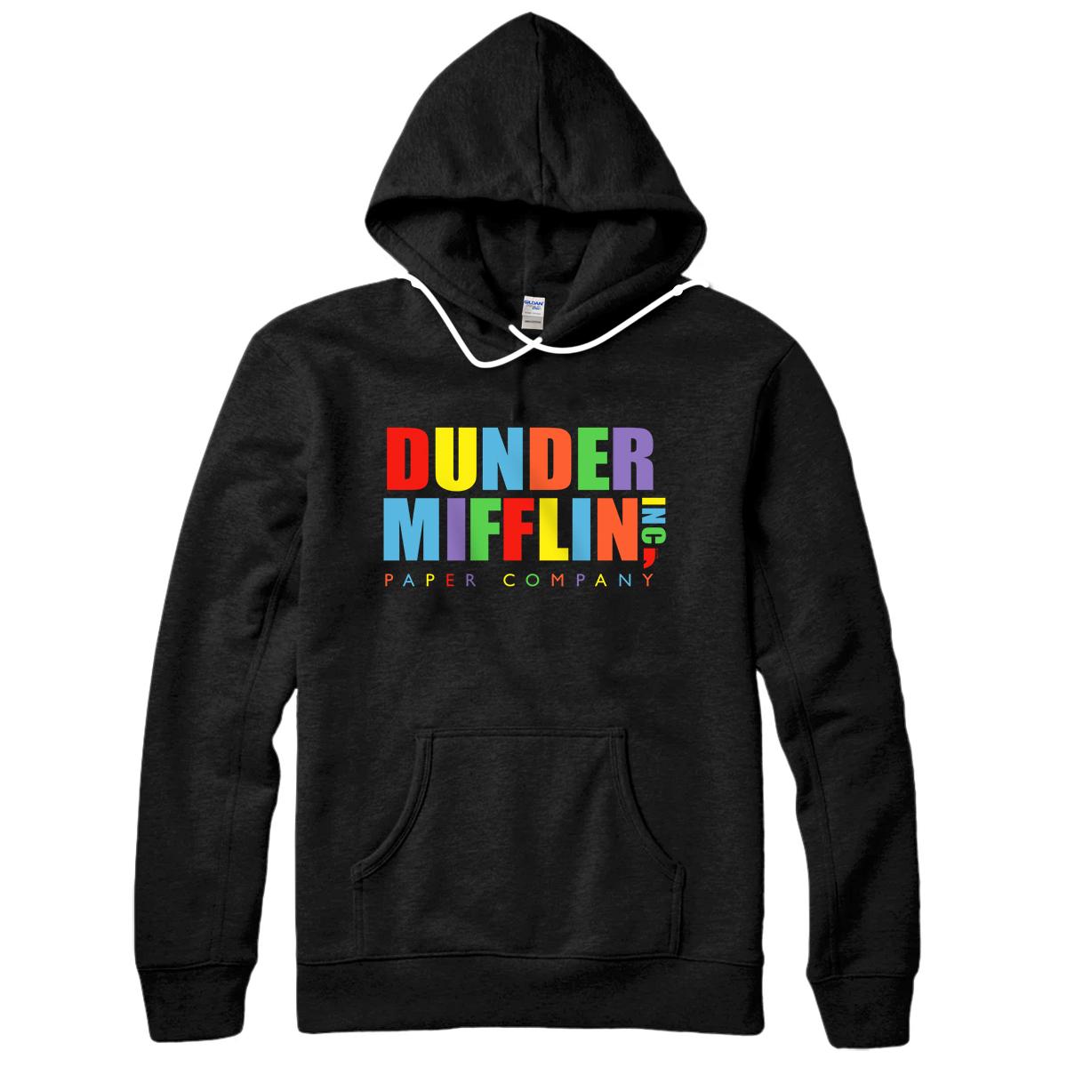 The Office Dunder Mifflin Rainbow Letters Pullover Hoodie