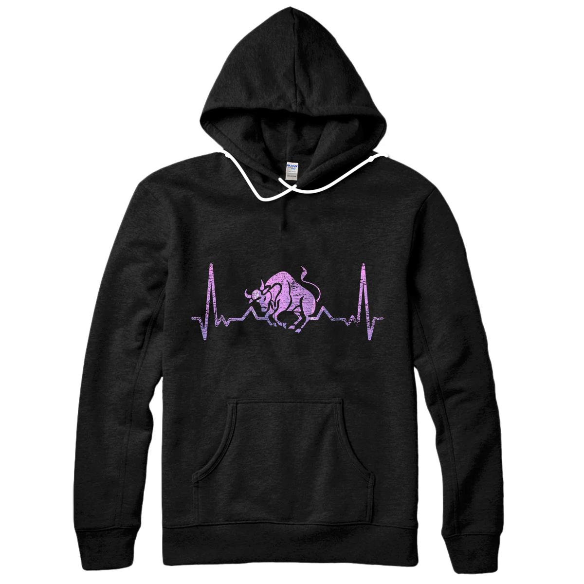 Astrological Sign Zodiac Lover Heartbeat Taurus Pullover Hoodie