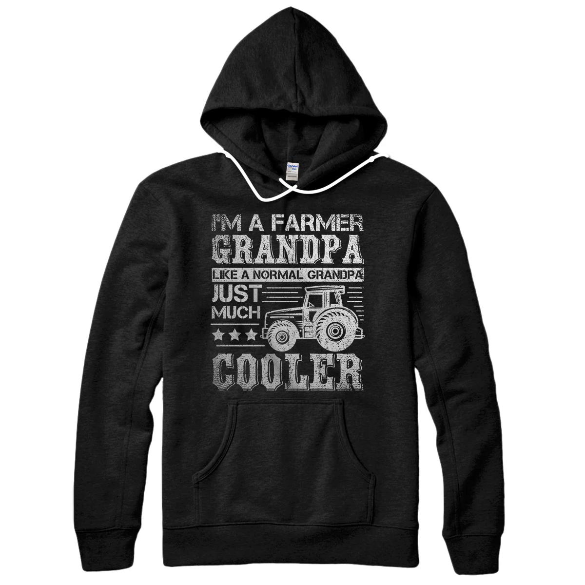 Fathers Day Gift Idea Grandpa Tractor Farmer Pullover Hoodie