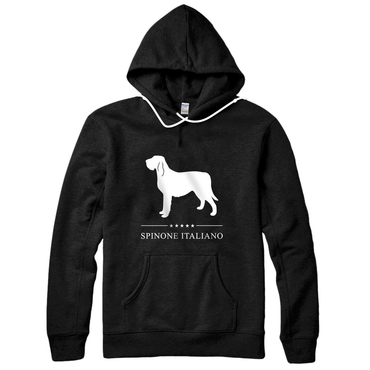 Spinone Italiano Dog White Silhouette Pullover Hoodie