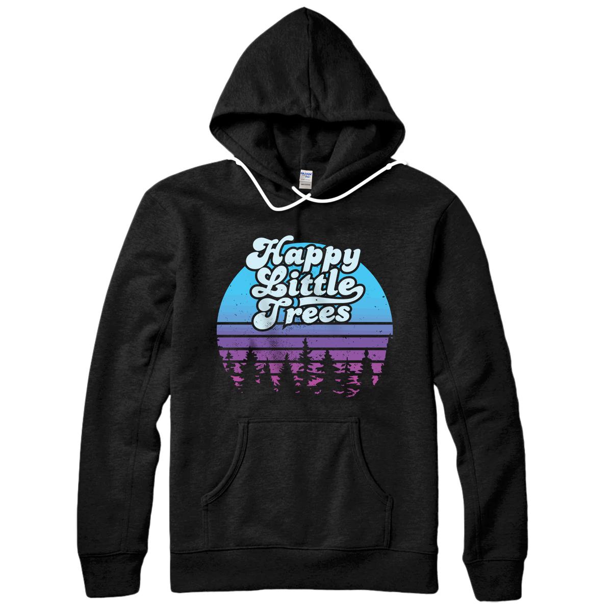 Happy Little Tree Bob Style Vintage Pullover Hoodie