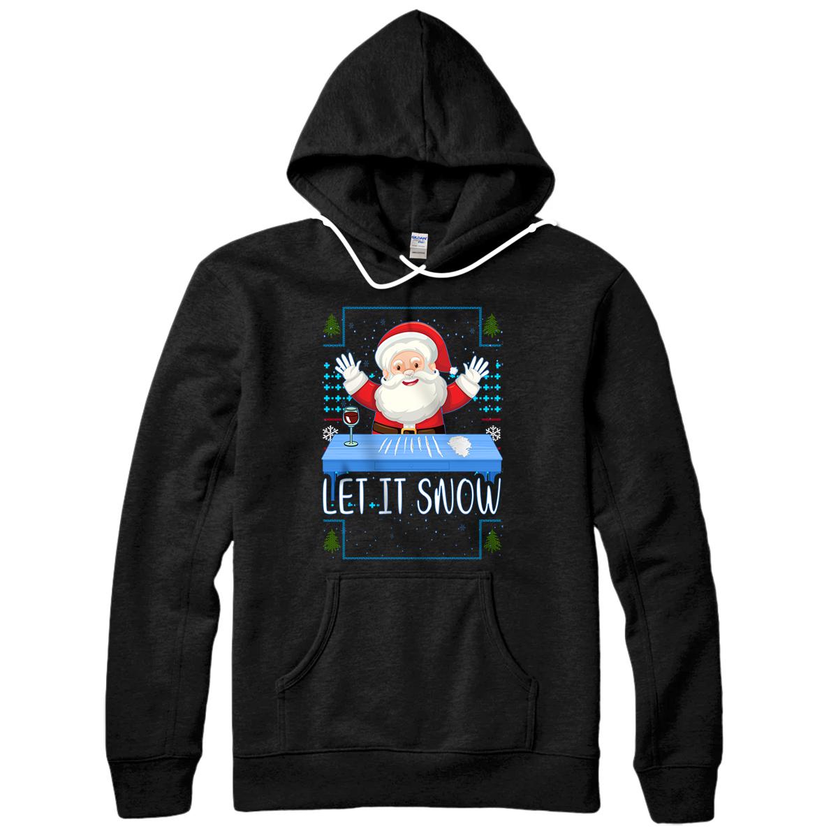 Personalized Let It Snow Santa Cocaine Adult Humor Xmas Funny Gag Gifts Pullover Hoodie