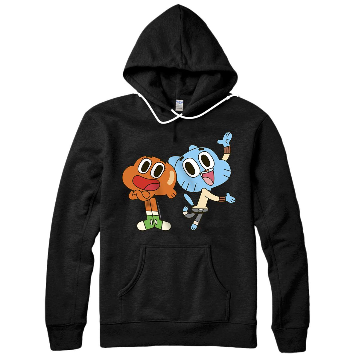 Personalized CN The Amazing World Of Gumball Darwin & Gumball Portrait Pullover Hoodie