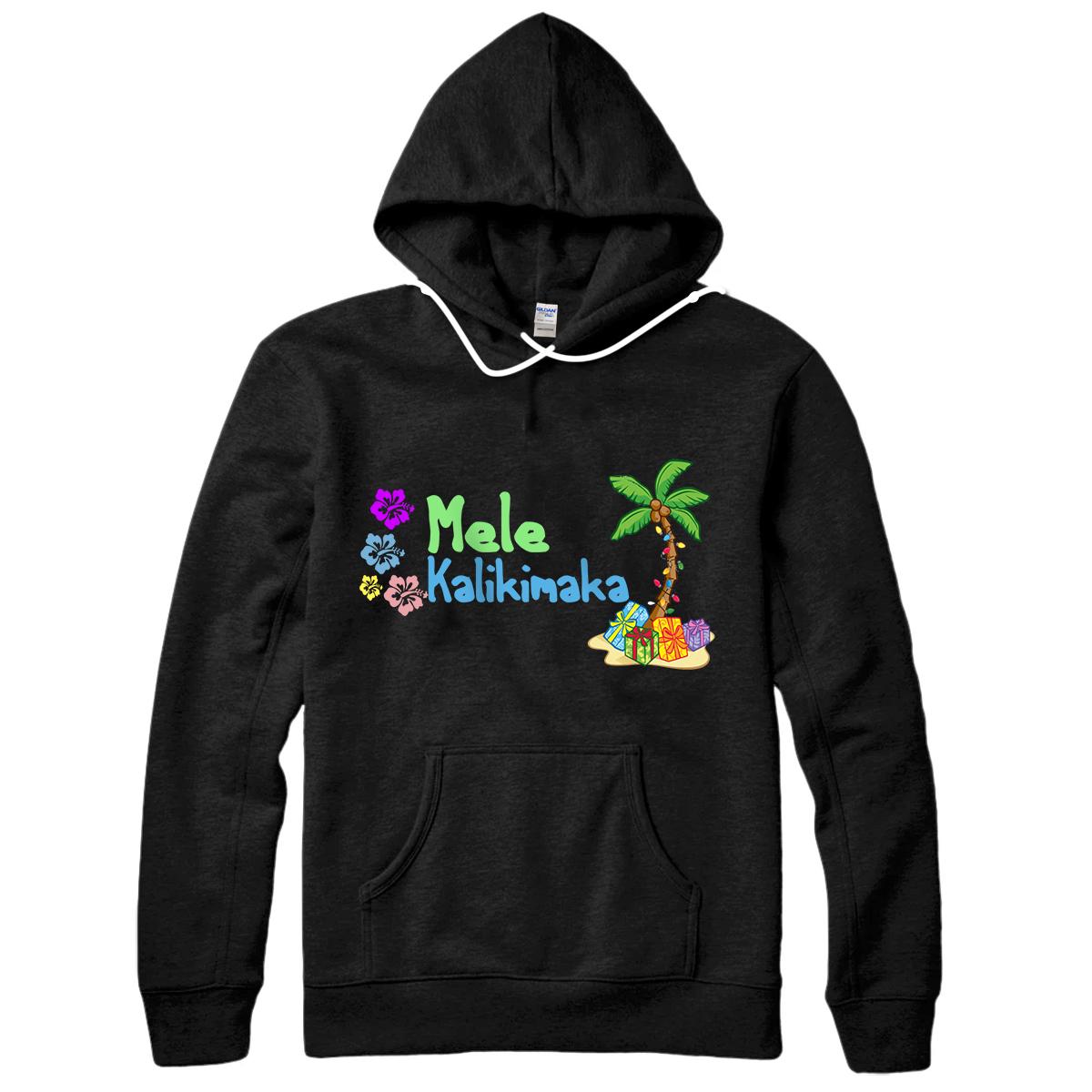 Personalized Mele Kalikimaka Christmas hawaiian palm tree xmas gifts Pullover Hoodie