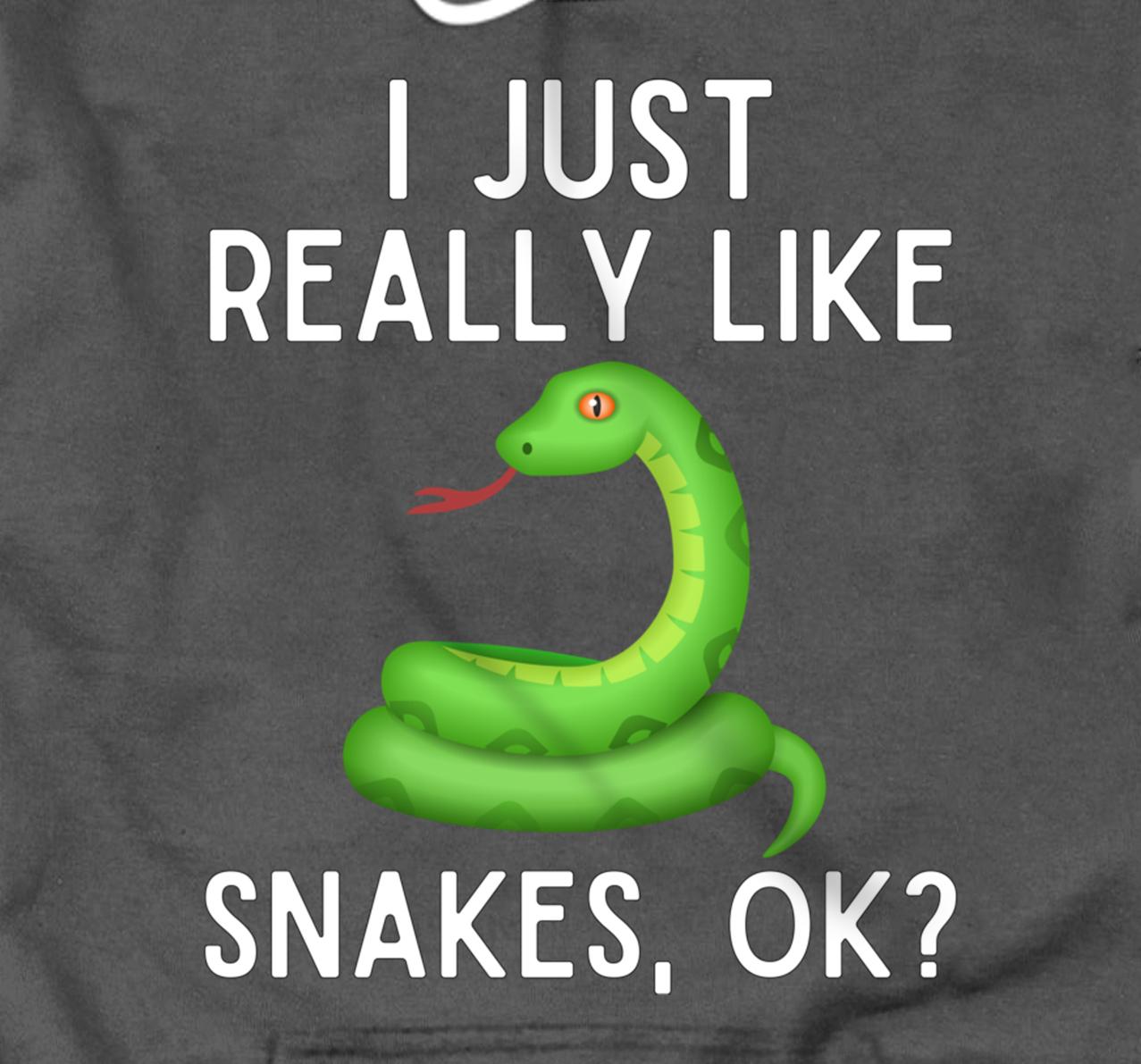 Personalized I Just Really Like Snakes Ok Hoodie Funny Snake Lover Gift ...