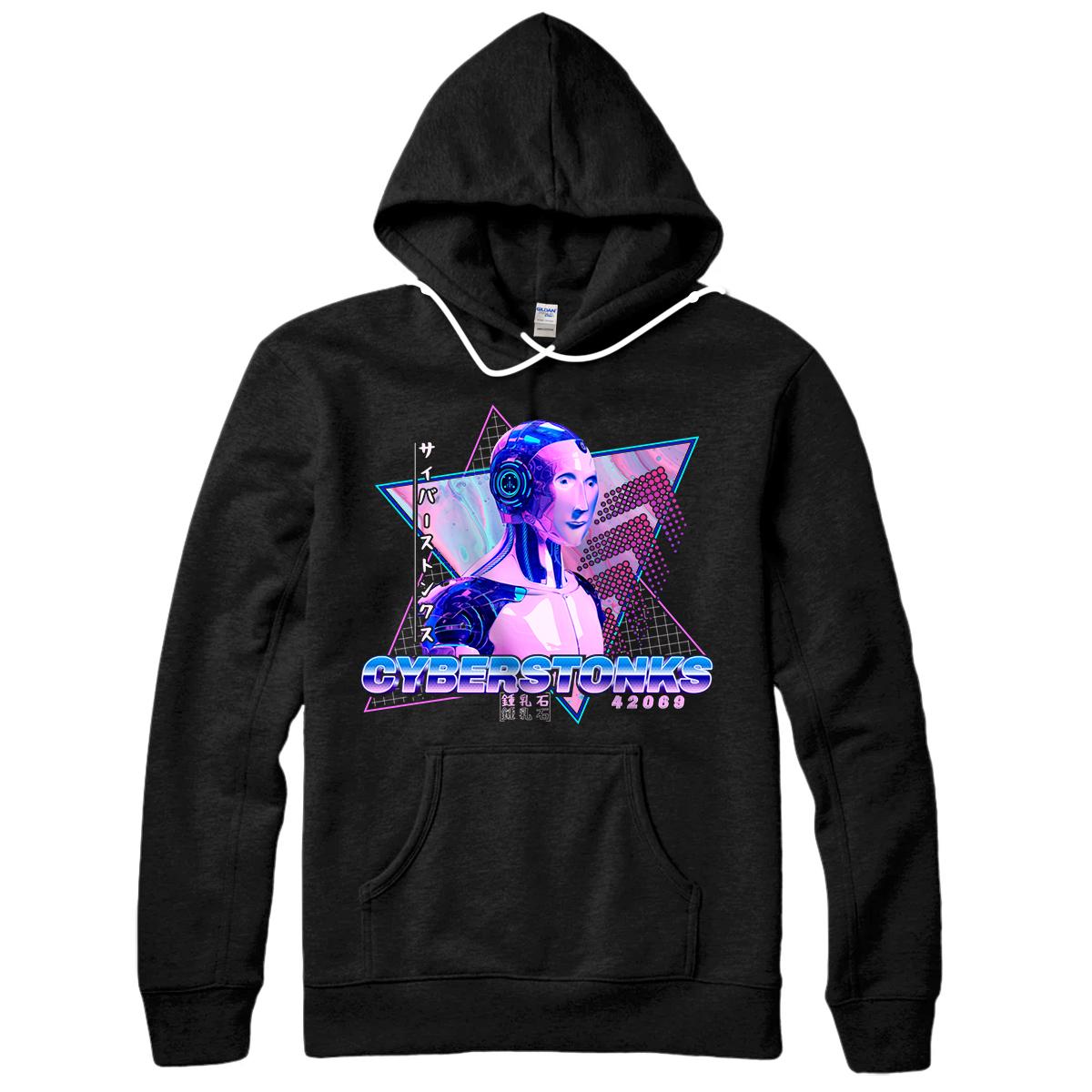 Personalized Cyberpunk Stonks Aesthetic Tokyo Style Synthwave Streetwear Pullover Hoodie