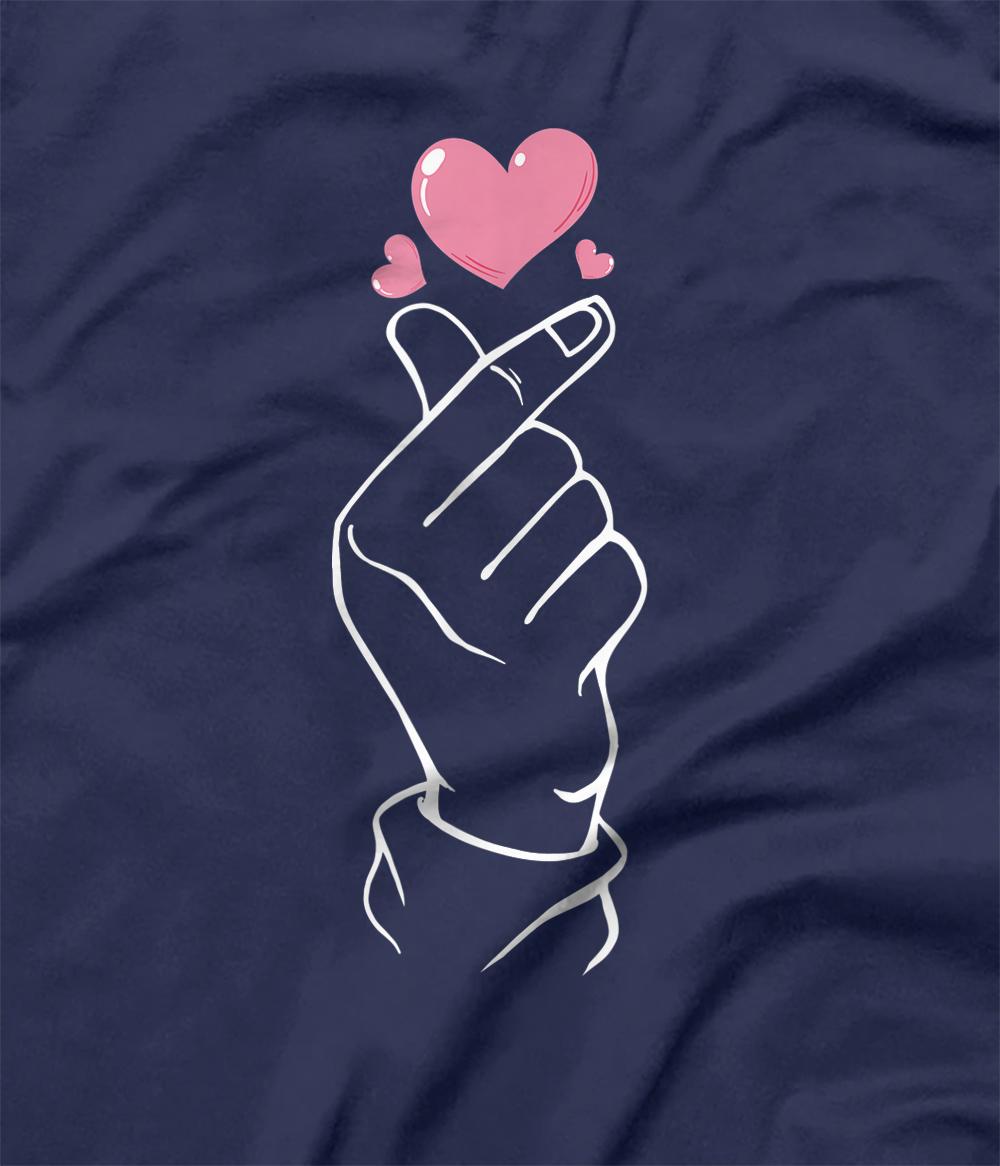 Great K-Pop Finger Heart Gift Kpop K-Drama Korea Boyband T-Shirt - All