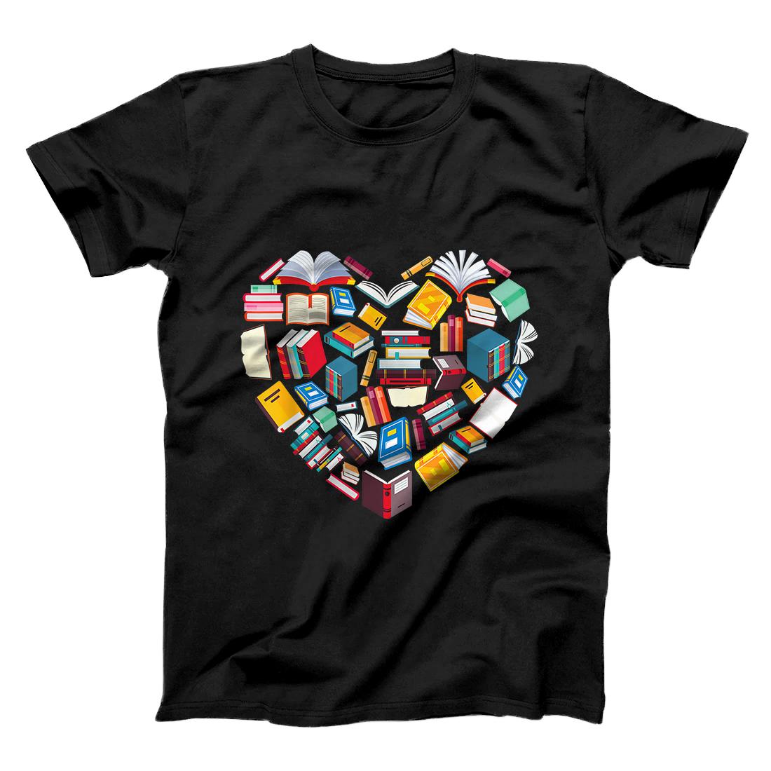 Personalized Book Lover Heart Shape reading club Librarian Library gifts T-Shirt