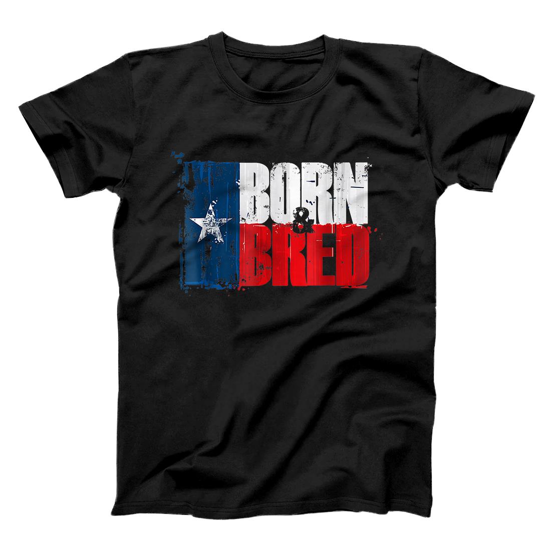 Personalized Texas-Born-and-Bred T-Shirt
