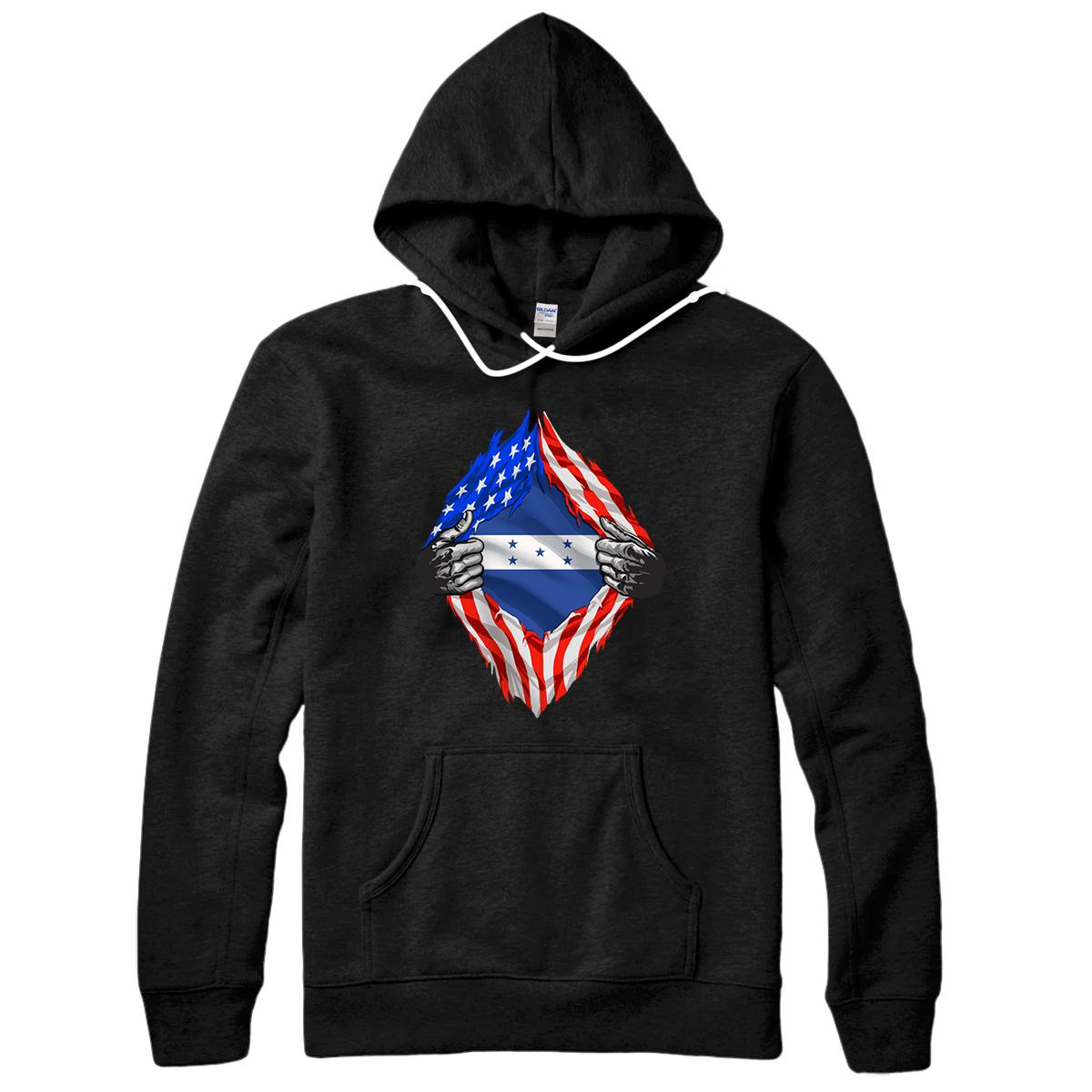 Super Honduran Heritage Honduras Roots USA Flag Gift Pullover Hoodie