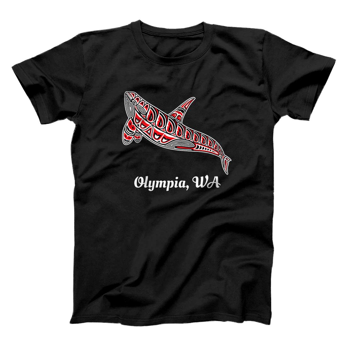 Personalized Native American Olympia WA Upward Orca Killer Whale Premium T-Shirt