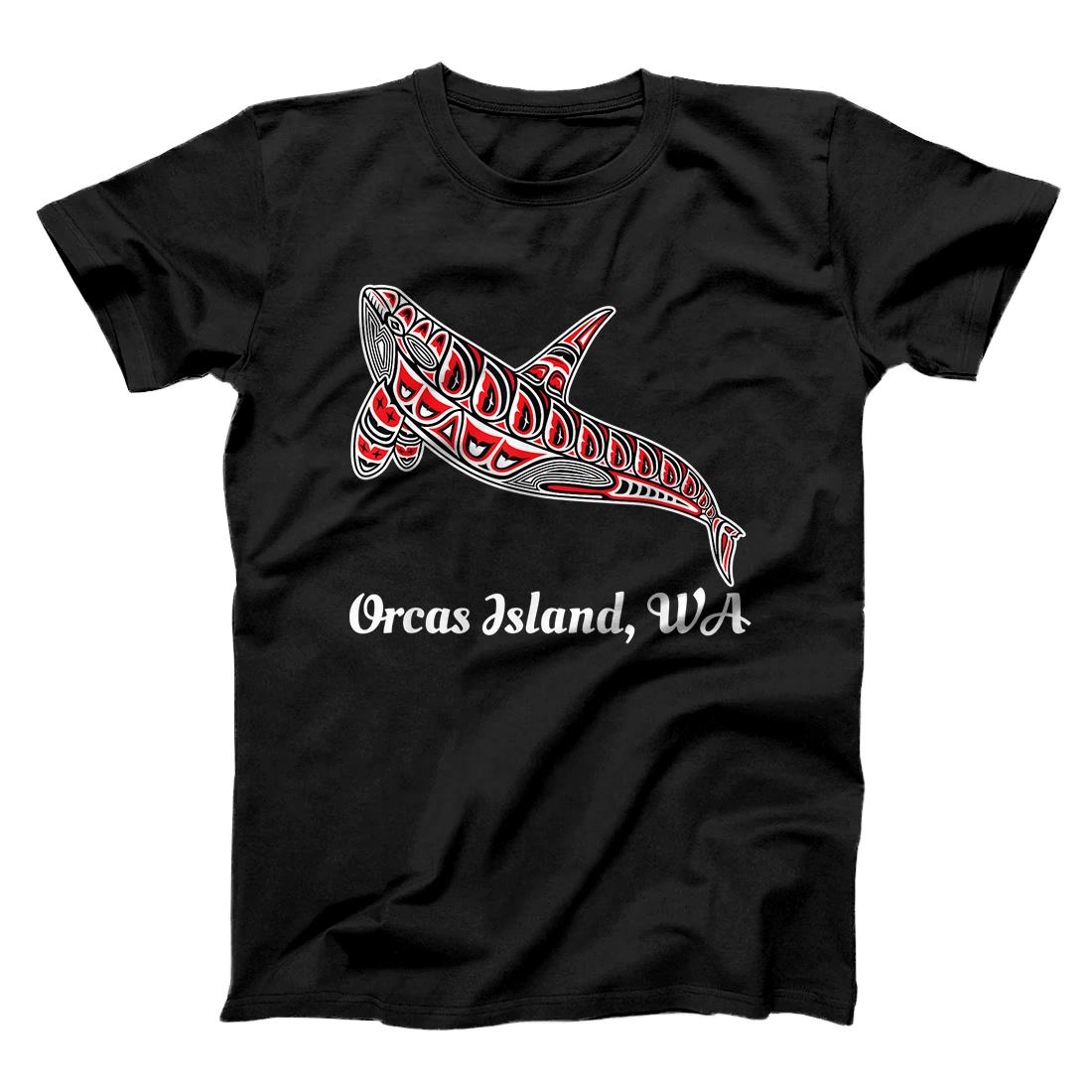 Personalized Native American Orcas Island WA Upward Orca Killer Whale T-Shirt