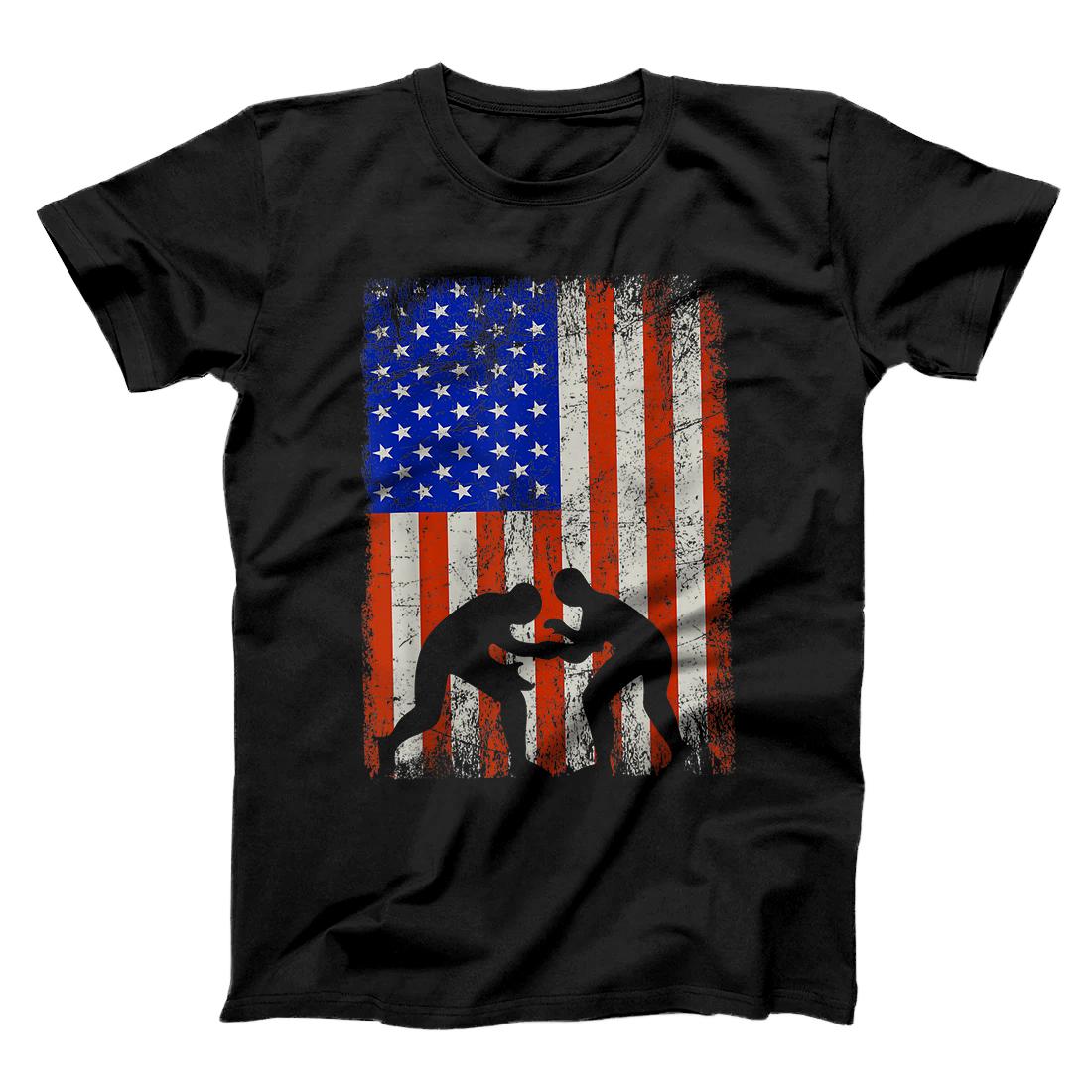 Personalized American Flag Wrestling Shirt USA Flag Wrestling T-Shirt