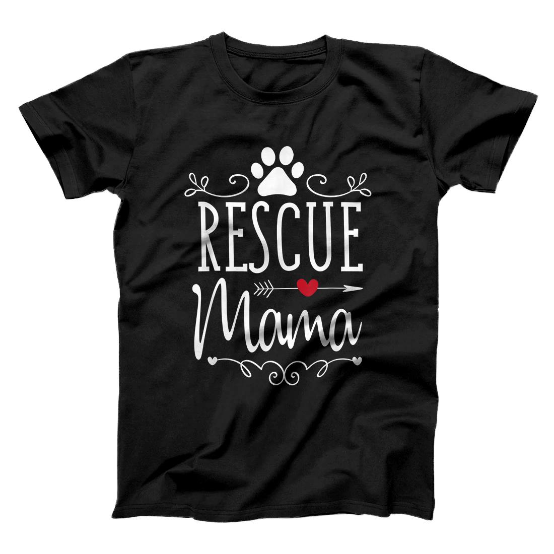 Personalized Rescue Mama - Rescue Dog Lover Outfit Rescue Mom Gift T-Shirt