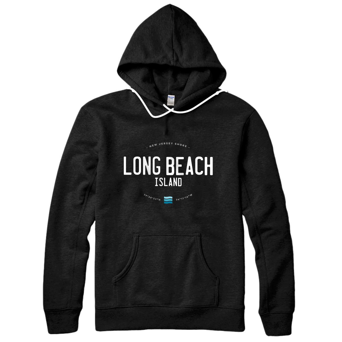 Long Beach Island New Jersey Shore Beach Waves Pullover Hoodie