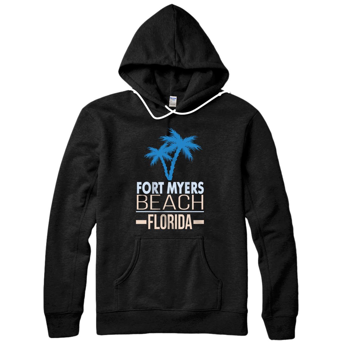 Fort Myers Beach Florida with Palm Trees Pullover Hoodie